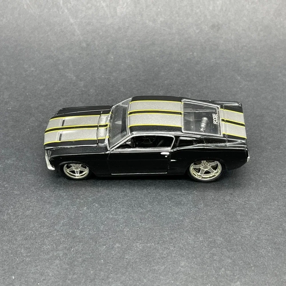 JL Full Throttle Foose 1967 67 Ford Mustang Black Car Stripes Diecast 1/64 Scale